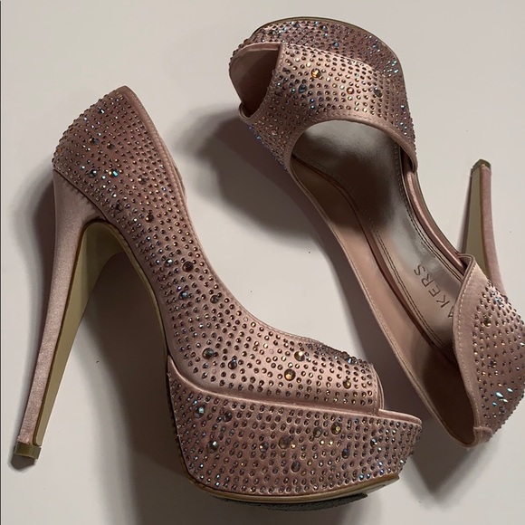 Bakers Sexy Showstoppr Satin Rhinestone Platforms - Picture 8 of 15